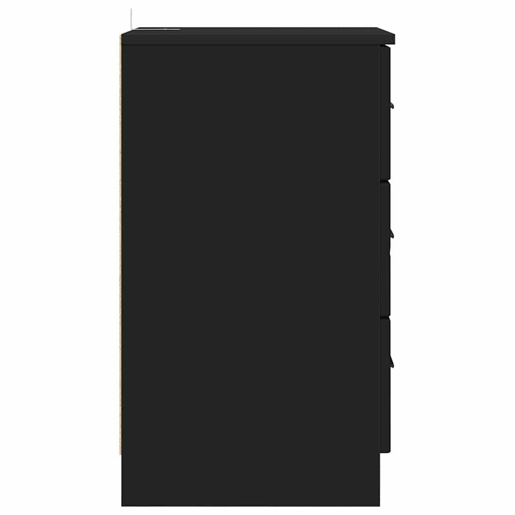 Bedside Cabinet Black 38 x 38 x 66 cm Engineered wood