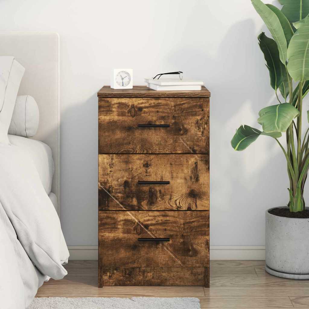 Bedside Cabinet Smoked oak 38 x 38 x 66 cm Engineered wood
