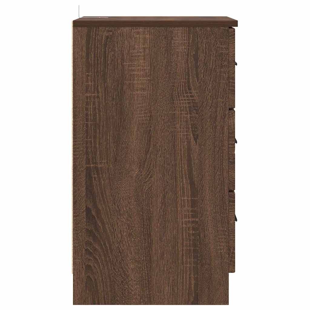 Bedside Cabinet Brown oak 38 x 38 x 66 cm Engineered wood