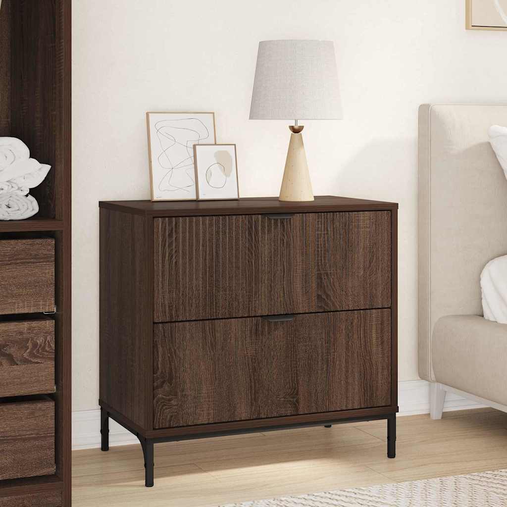 Bedside Table Brown oak 63.5 x 36 x 61 cm Engineered wood