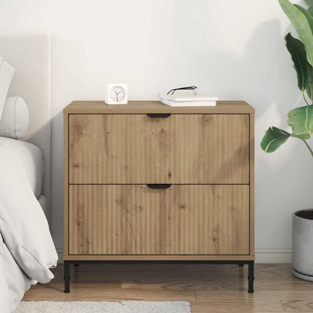 Bedside Table Artisan oak 63.5 x 36 x 61 cm Engineered wood