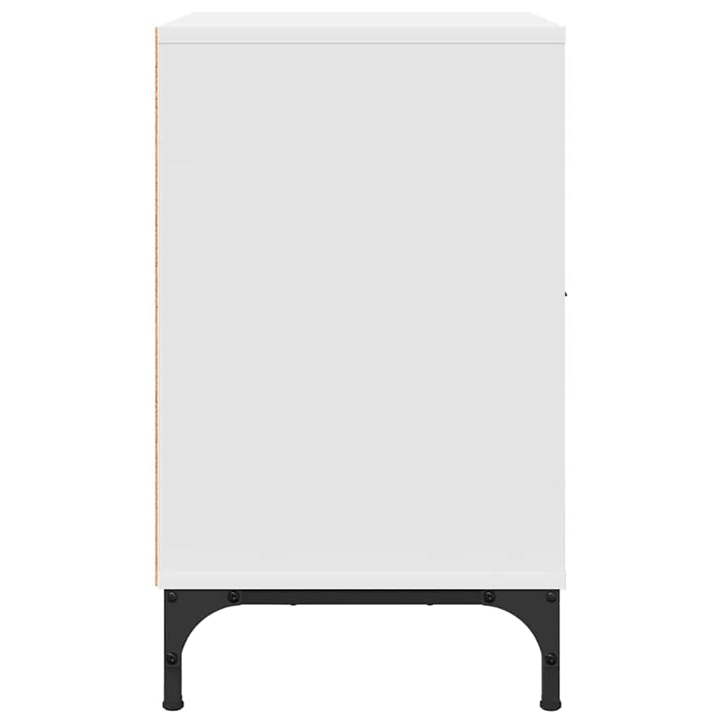 Bedside Table with Drawer White 49 x 36 x 61 cm Engineered wood