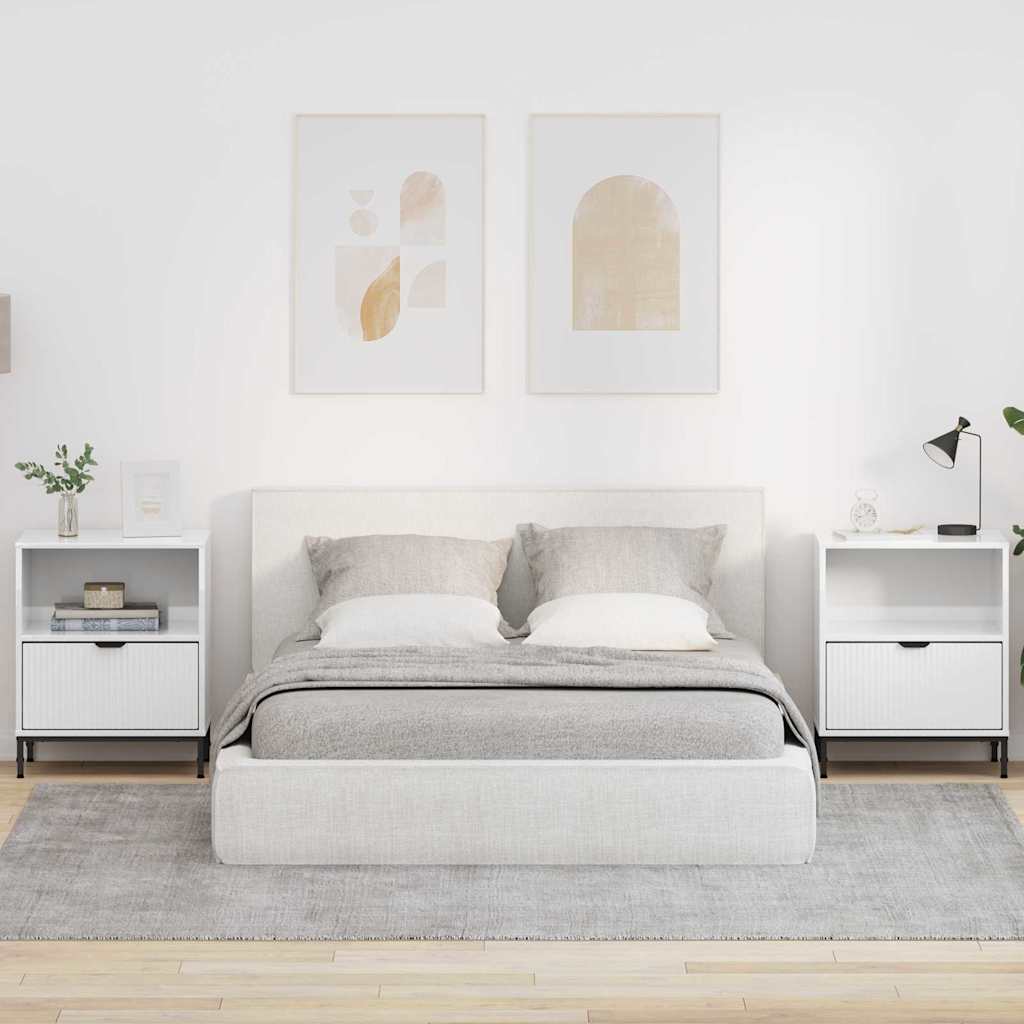 Bedside Tables 2 pcs High gloss white 49 x 36 x 61 cm