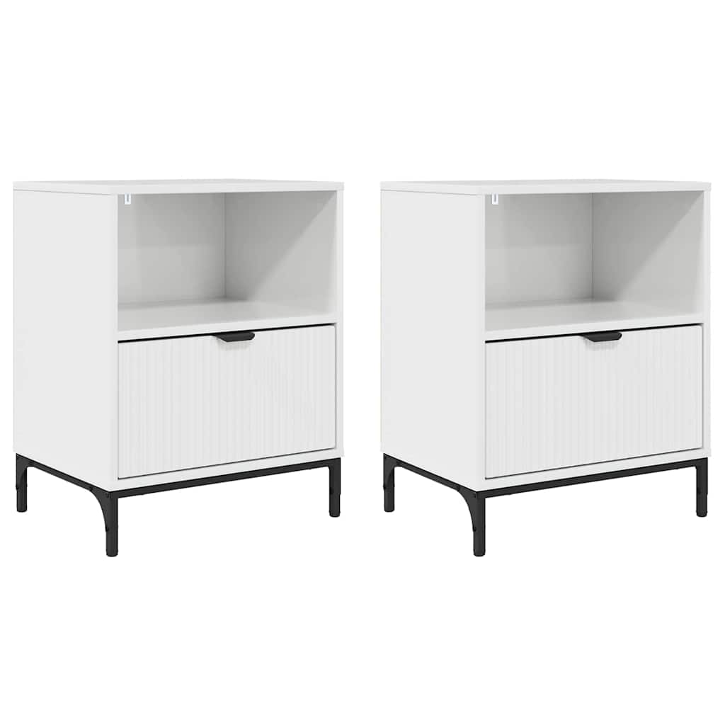 Bedside Tables 2 pcs High gloss white 49 x 36 x 61 cm