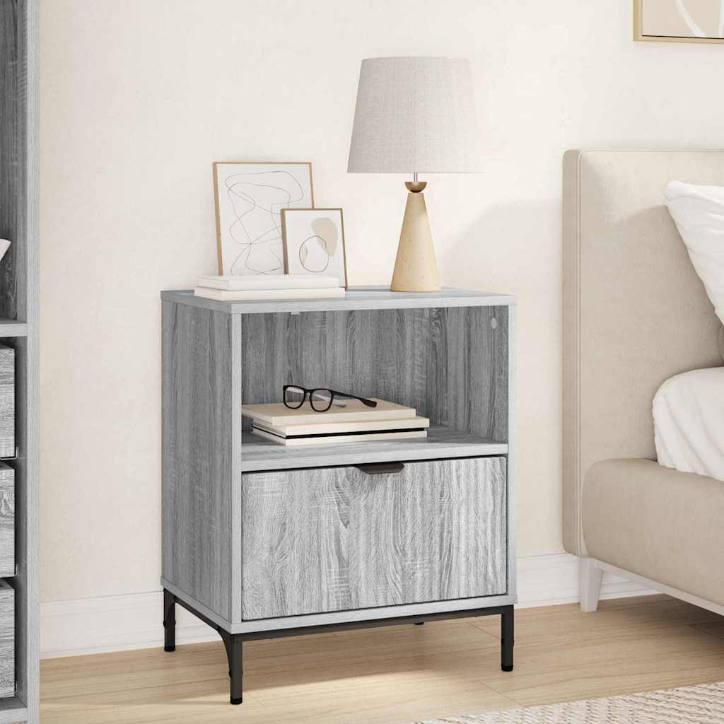 Bedside Table Grey sonoma 49 x 36 x 61 cm Engineered wood