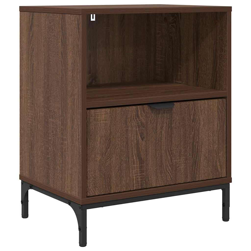 Bedside Table Brown oak 49 x 36 x 61 cm Engineered wood