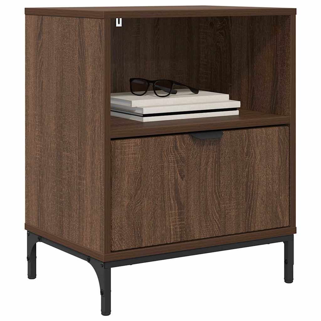 Bedside Table Brown oak 49 x 36 x 61 cm Engineered wood