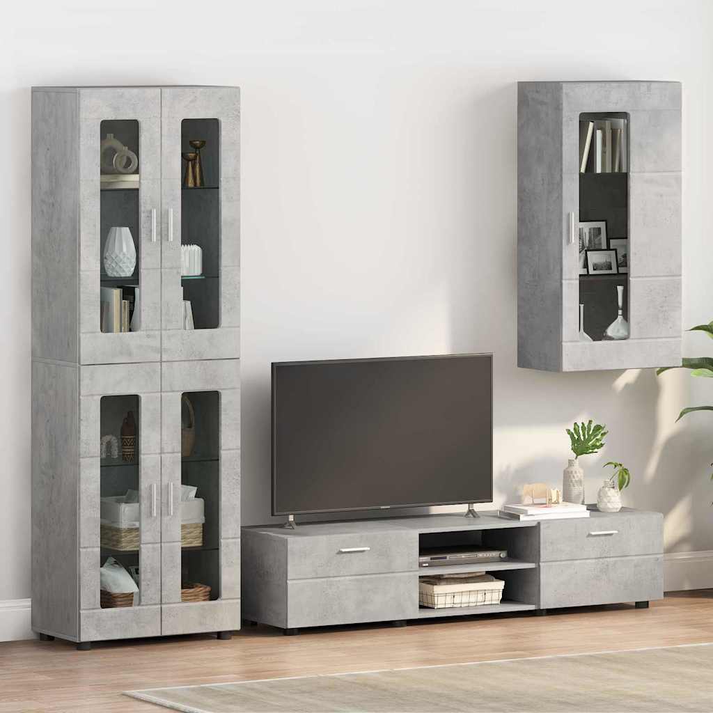 Wall-mounted Cabinet with Shelf Concrete grey 55 x 29 x 100 cm