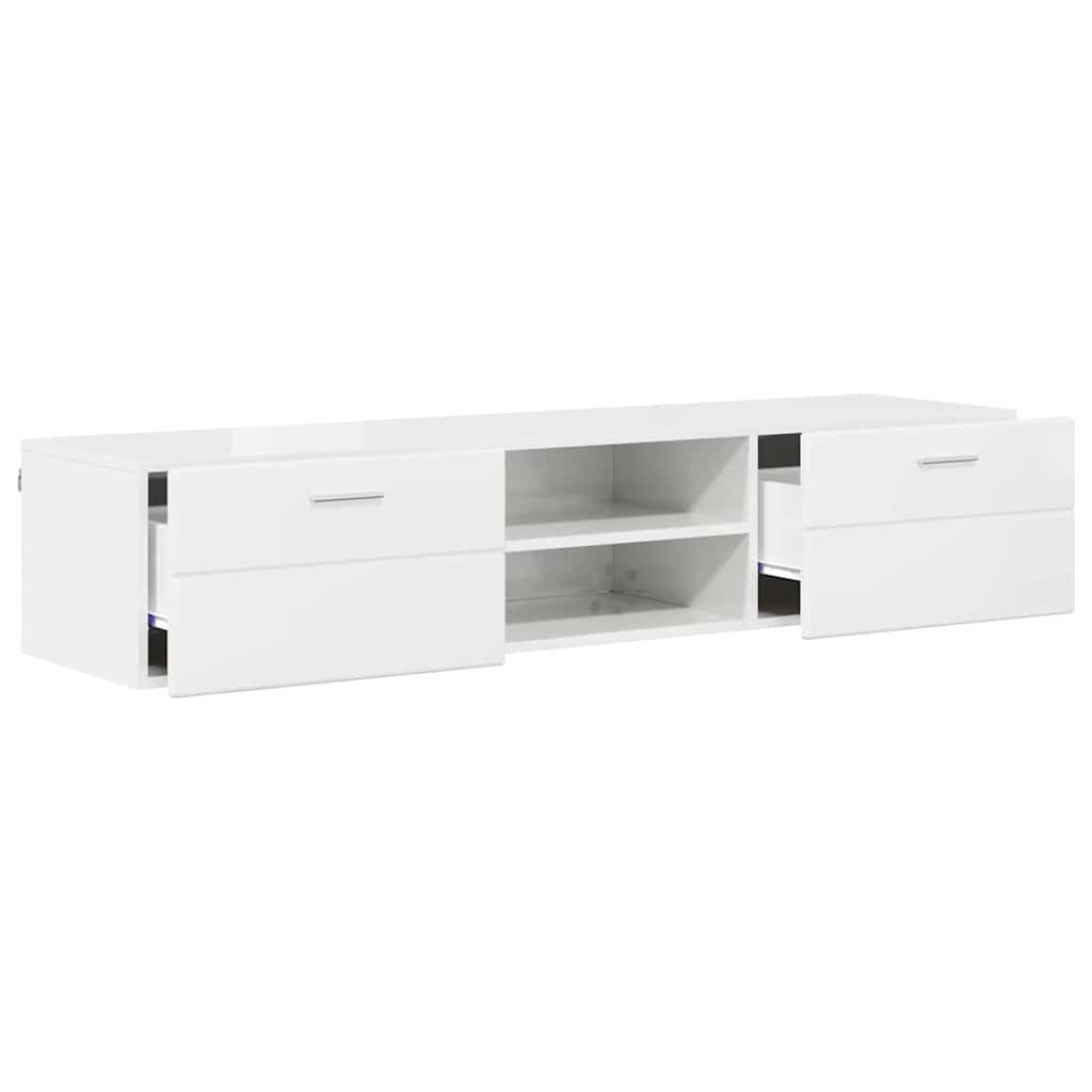 TV Cabinet High gloss white 150 x 39 x 30 cm Engineered wood