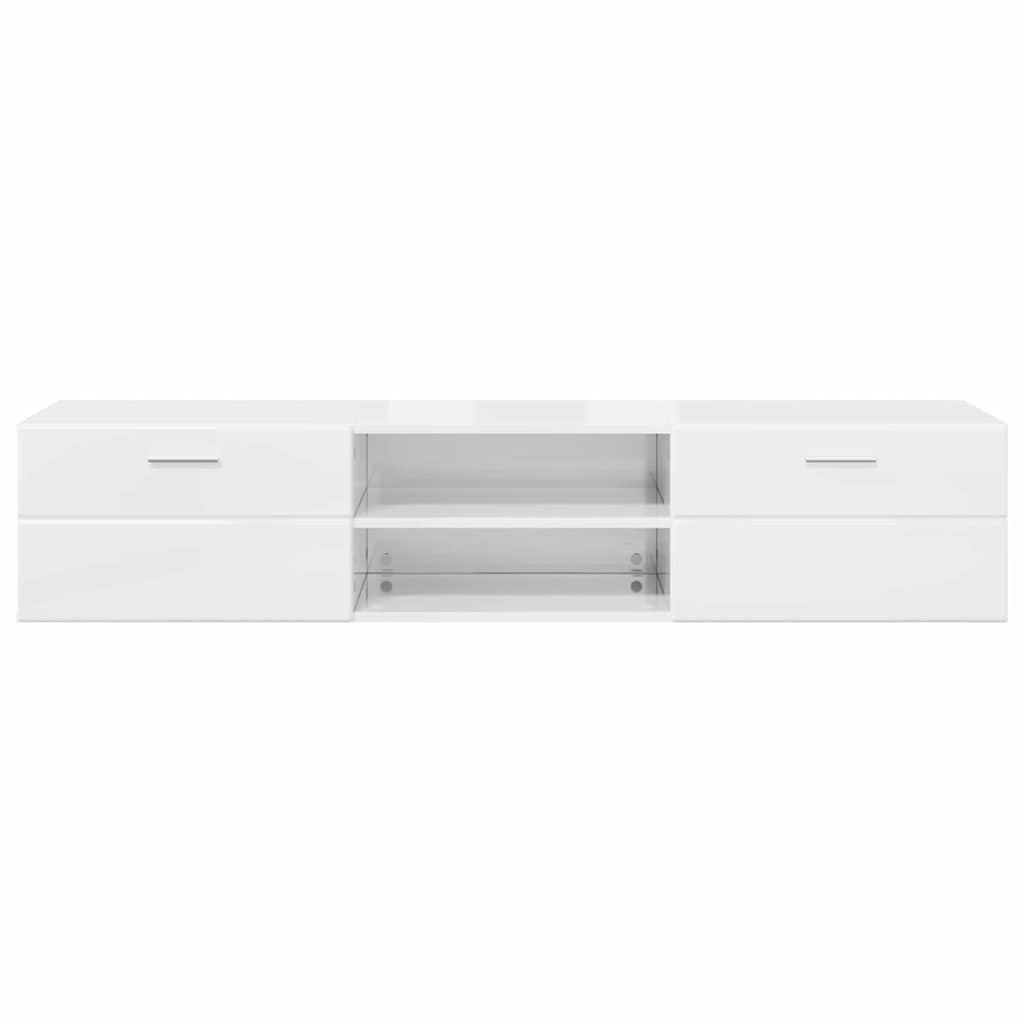 TV Cabinet High gloss white 150 x 39 x 30 cm Engineered wood