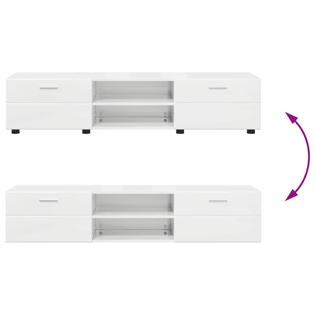 TV Cabinet High gloss white 150 x 39 x 30 cm Engineered wood