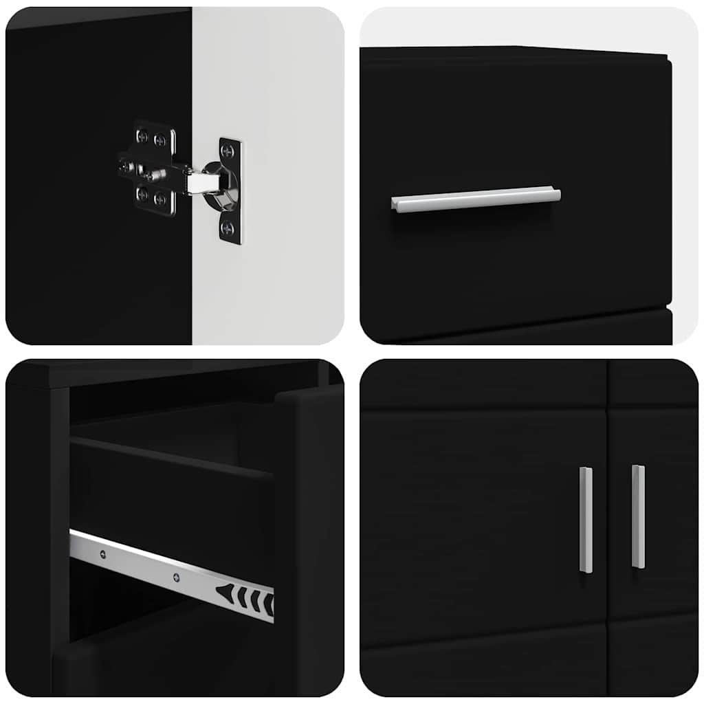 Sideboard with Drawer Black 88.5 x 30.5 x 73 cm Engineered wood