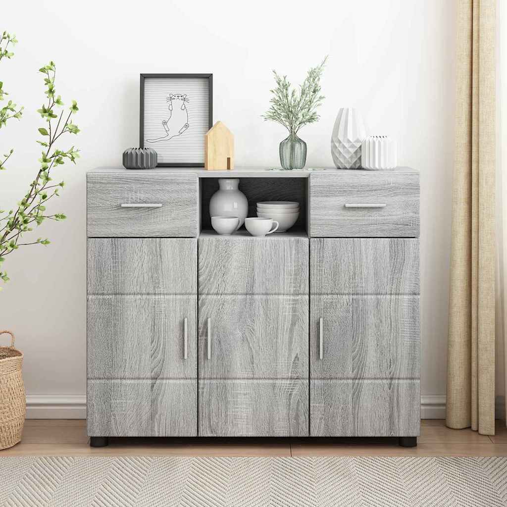 Sideboard Grey sonoma 88.5 x 30.5 x 73 cm Engineered wood