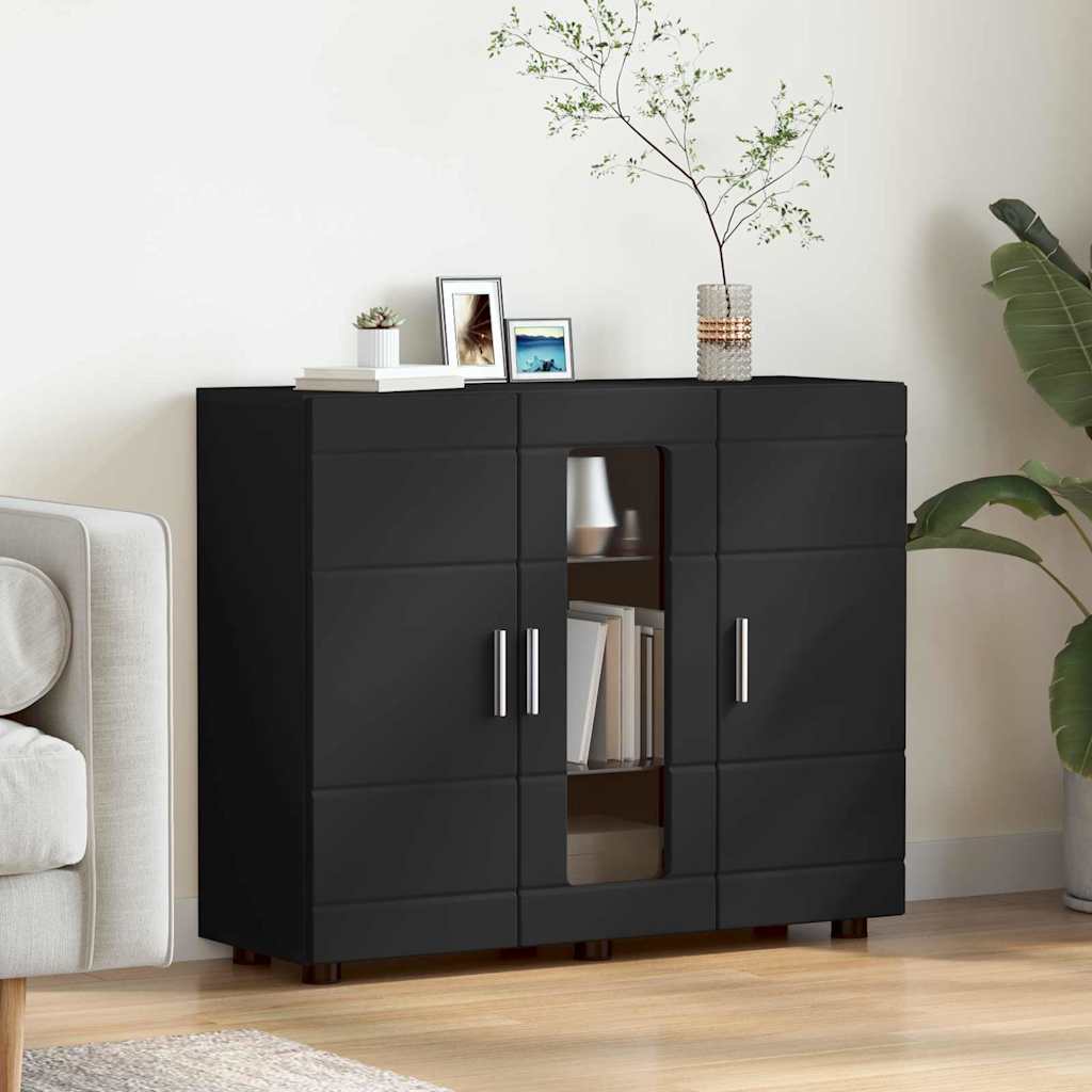 Sideboard with Shelf Black 55.5 x 29 x 100 cm Engineered wood