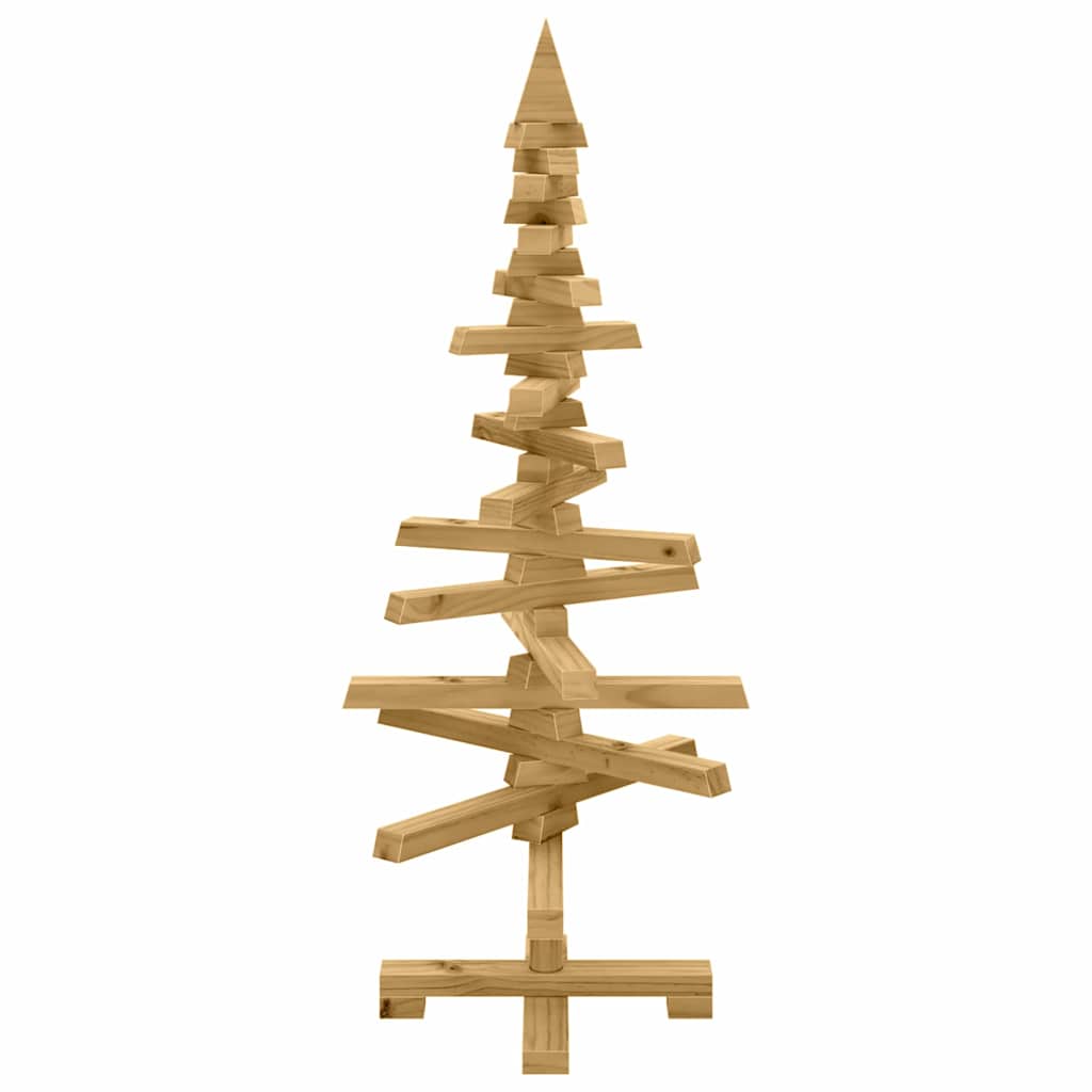 Wooden Christmas Tree with Stand Brown 90 cm Solid pine wood