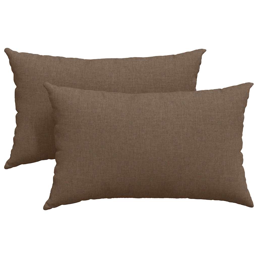 Sofa Pillows 2 pcs Brown 50 x 30 cm Fabric