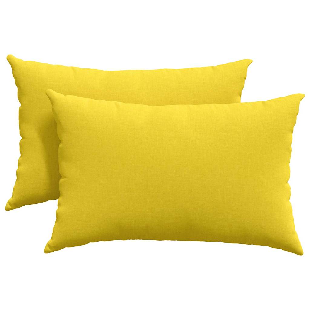 Sofa Pillows 2 pcs Light Yellow 60 x 40 cm Fabric