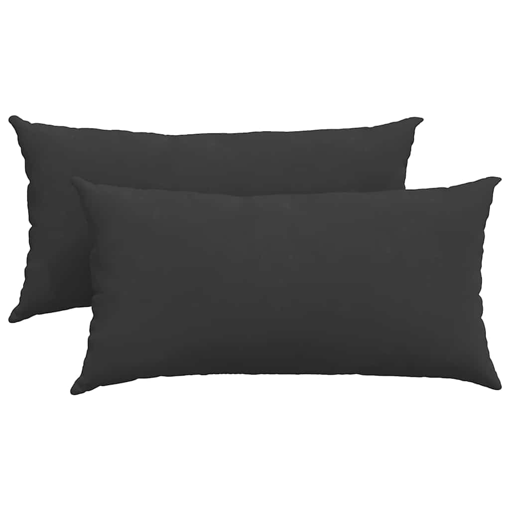 Sofa Pillows 2 pcs Black 80 x 40 cm Fabric
