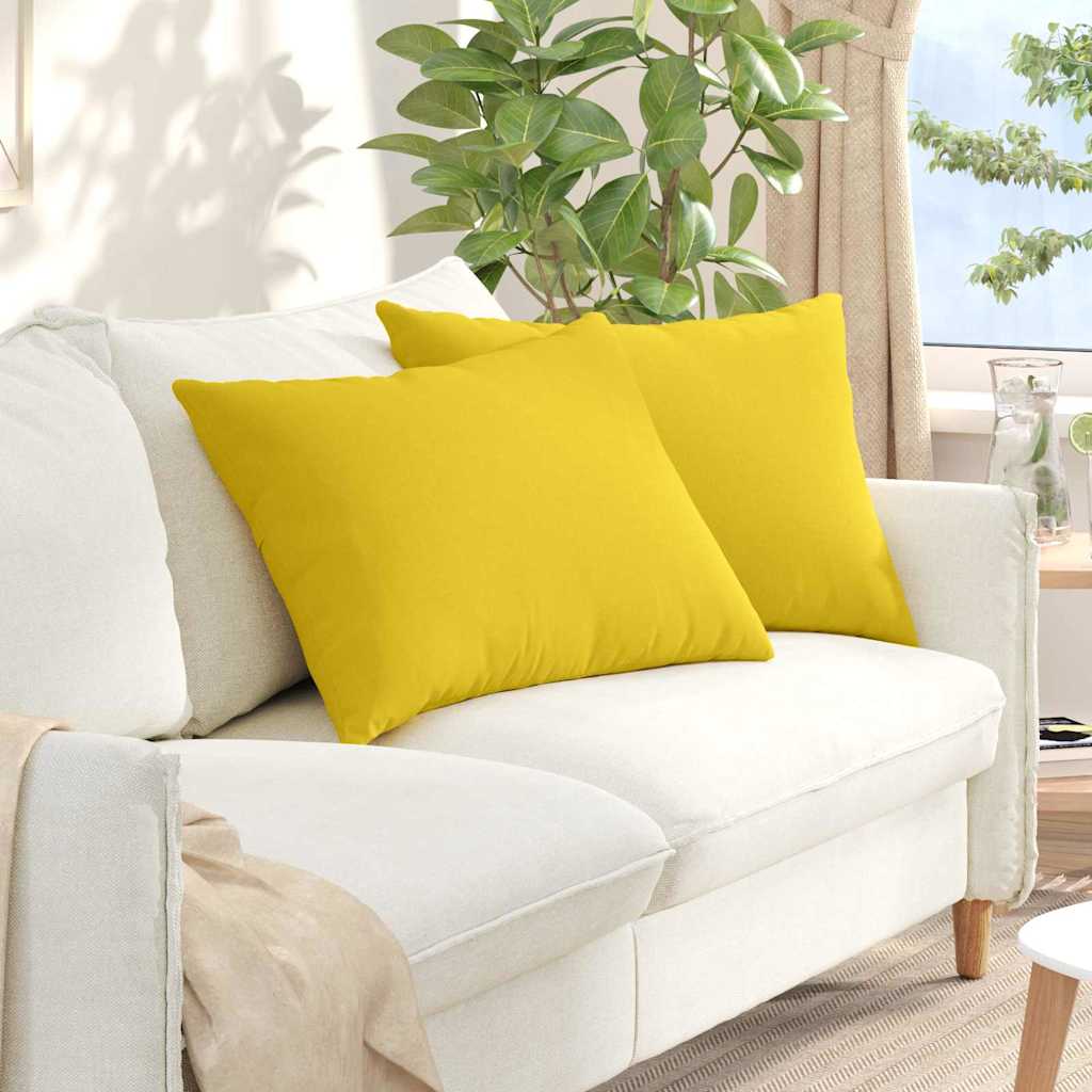 Sofa Pillows 2 pcs Light Yellow 70 x 50 cm Fabric