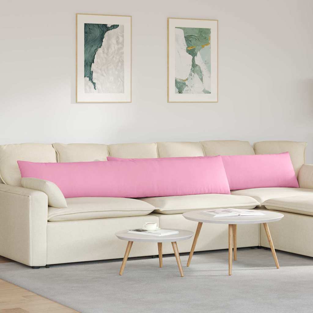 Sofa Pillows 2 pcs Pink 200 x 40 cm Fabric