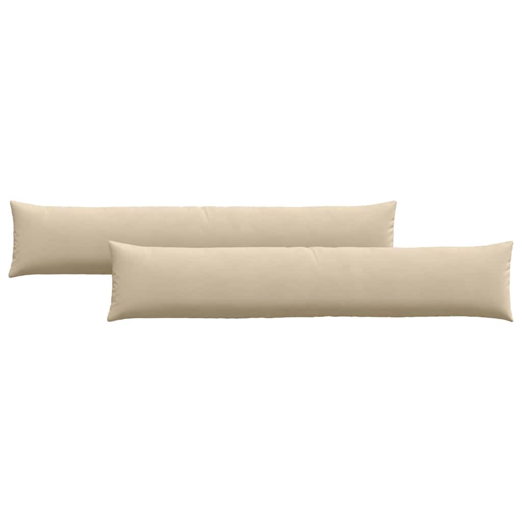Sofa Pillows 2 pcs Cream 200 x 40 cm Fabric