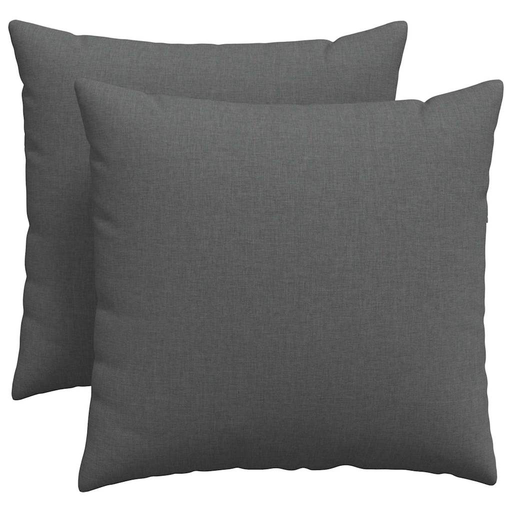Sofa Pillows 2 pcs Dark Grey 50 x 50 cm Fabric