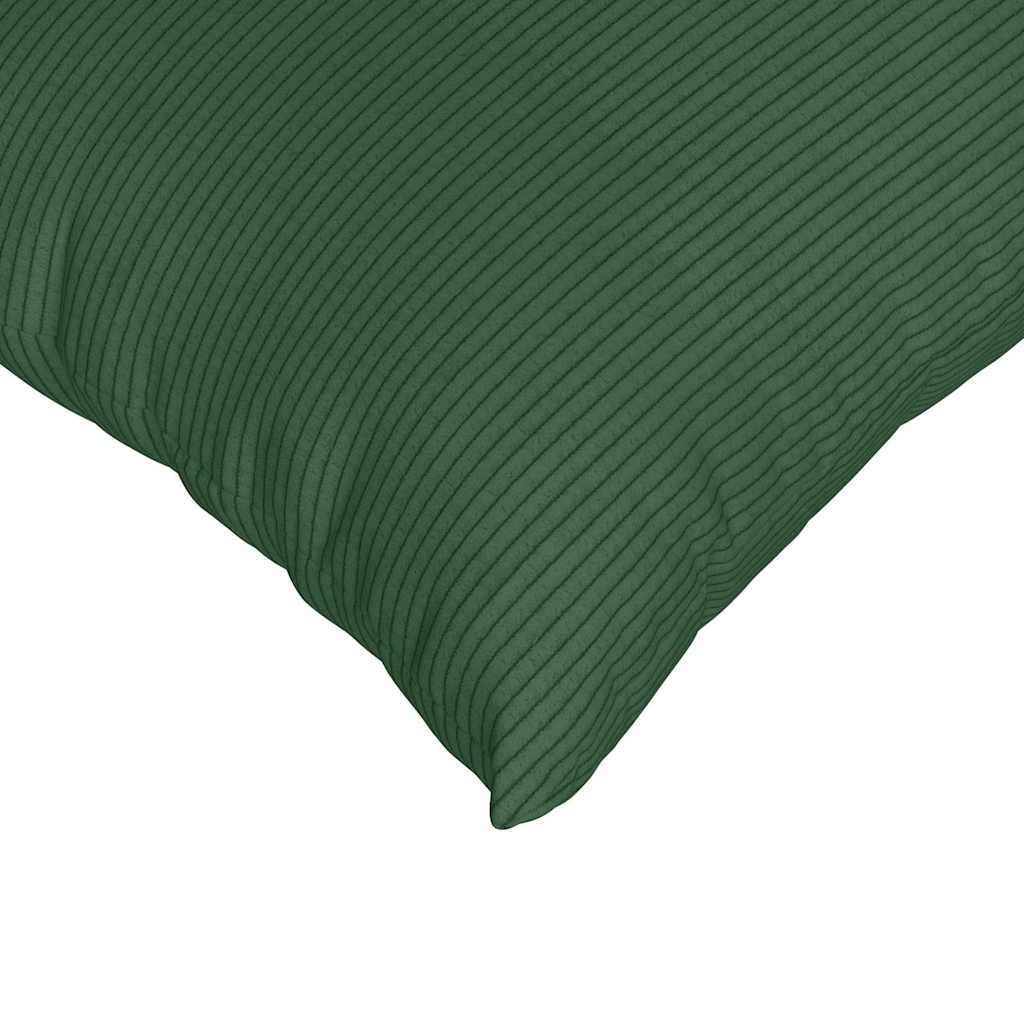 Sofa Pillows 2 pcs Dark Green 60 x 60 cm Corduroy Fabric