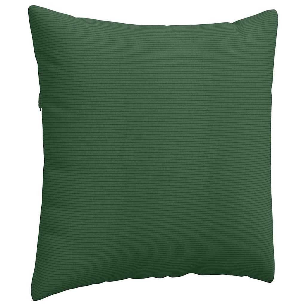 Sofa Pillows 2 pcs Dark Green 60 x 60 cm Corduroy Fabric