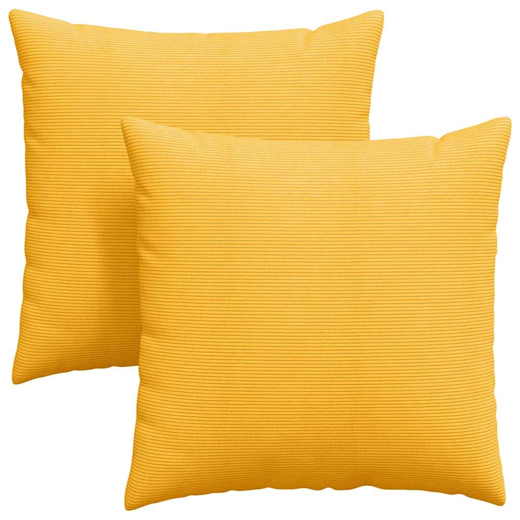 Sofa Pillows 2 pcs Light Yellow 80 x 80 cm Corduroy Fabric