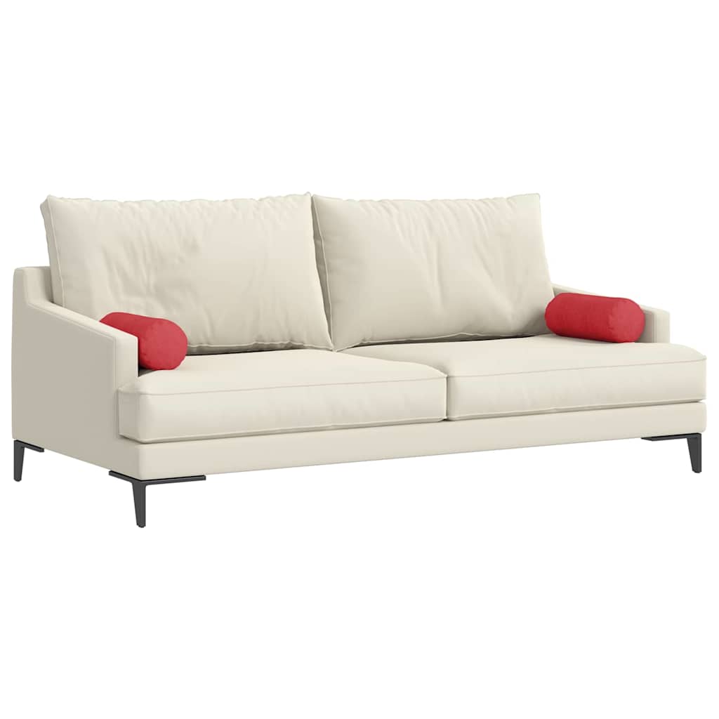 Bolster Pillows 2 pcs Red Ø 15 x 40 cm Fabric