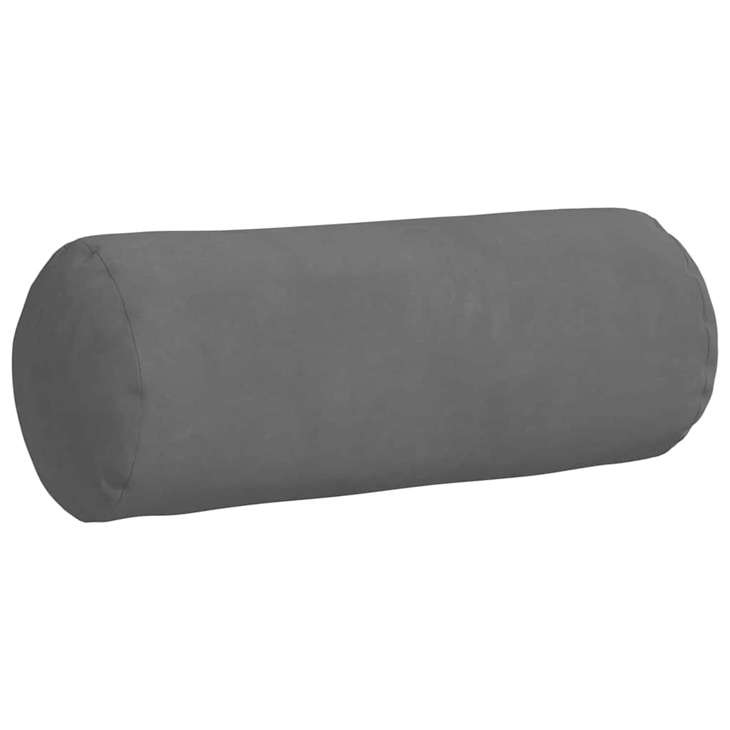 Bolster Pillows 2 pcs Dark Grey Ø 15 x 40 cm Microfibre Fabric