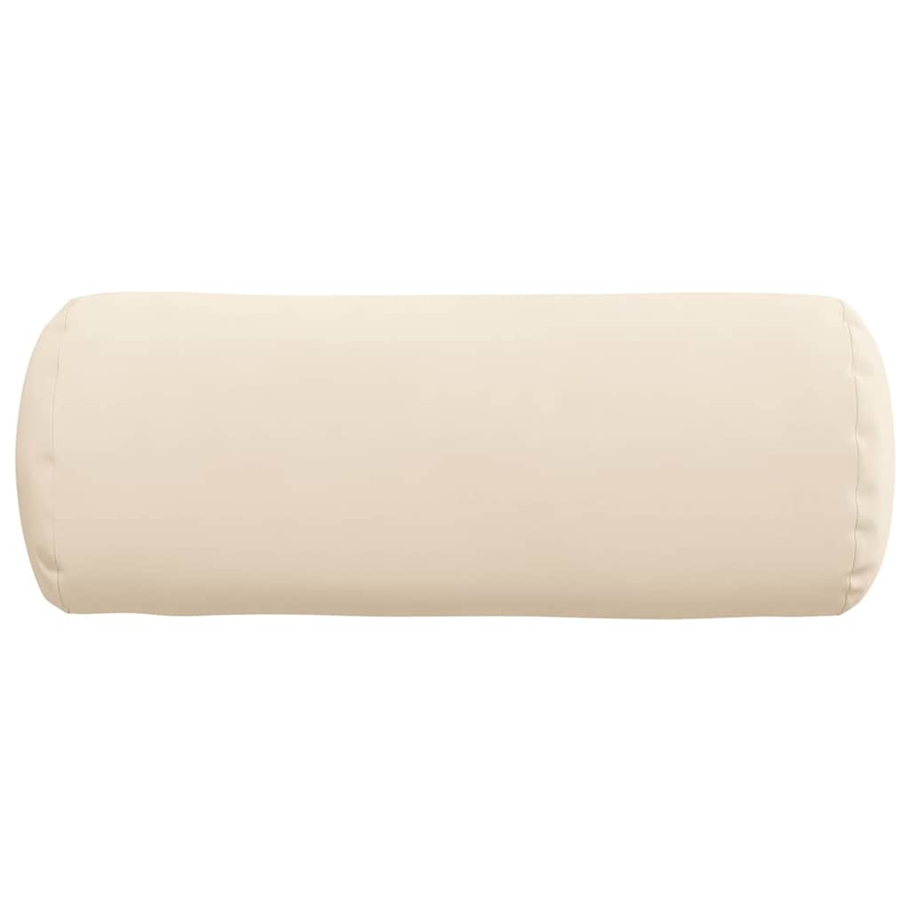Bolster Pillows 2 pcs Beige Ø 15 x 40 cm Microfibre Fabric