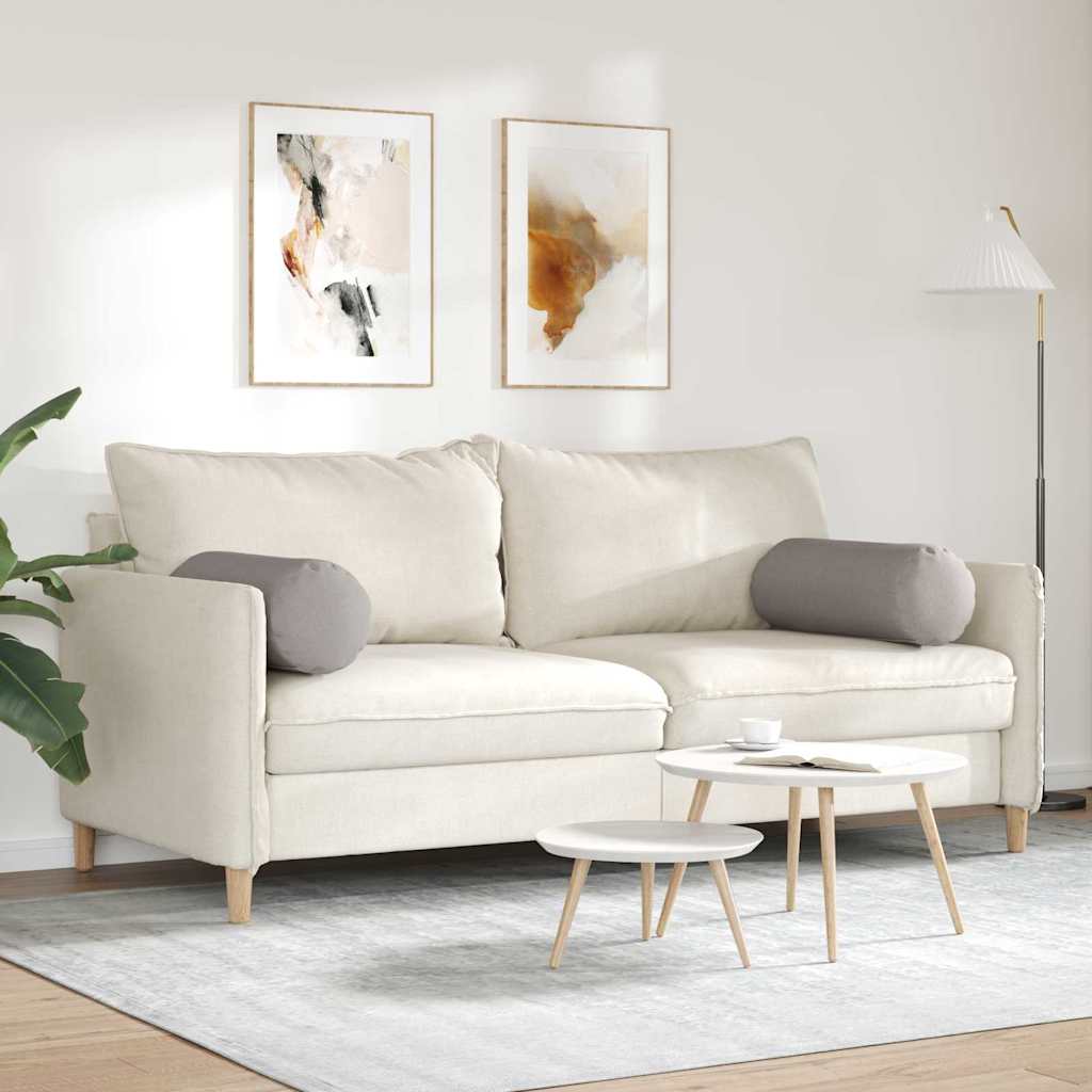 Bolster Pillows 2 pcs Taupe Ø 25 x 70 cm Fabric