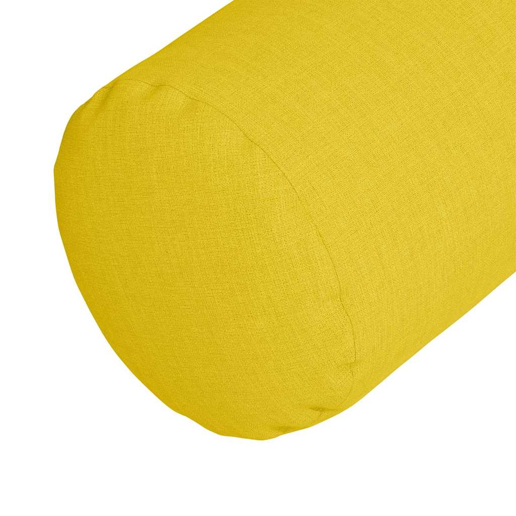 Bolster Pillows 2 pcs Light Yellow Ø 25 x 70 cm Fabric