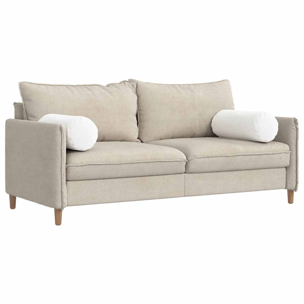 Bolster Pillows 2 pcs White Ø 25 x 70 cm Fabric