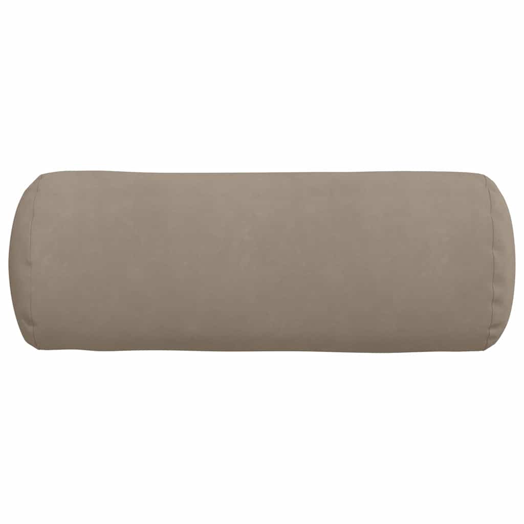 Bolster Pillows 2 pcs Taupe Ø 25 x 70 cm Microfibre Fabric