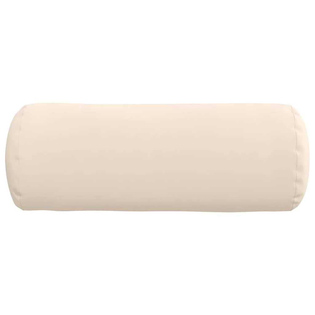 Bolster Pillows 2 pcs Beige Ø 25 x 70 cm Microfibre Fabric
