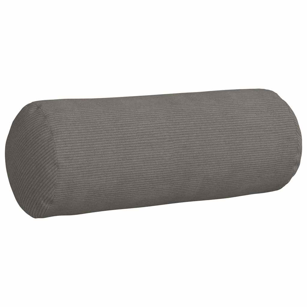Bolster Pillows 2 pcs Light Grey Ø 25 x 70 cm Corduroy Fabric