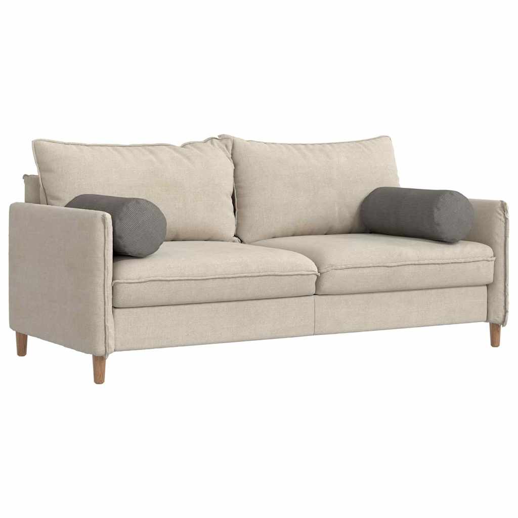 Bolster Pillows 2 pcs Light Grey Ø 25 x 70 cm Corduroy Fabric