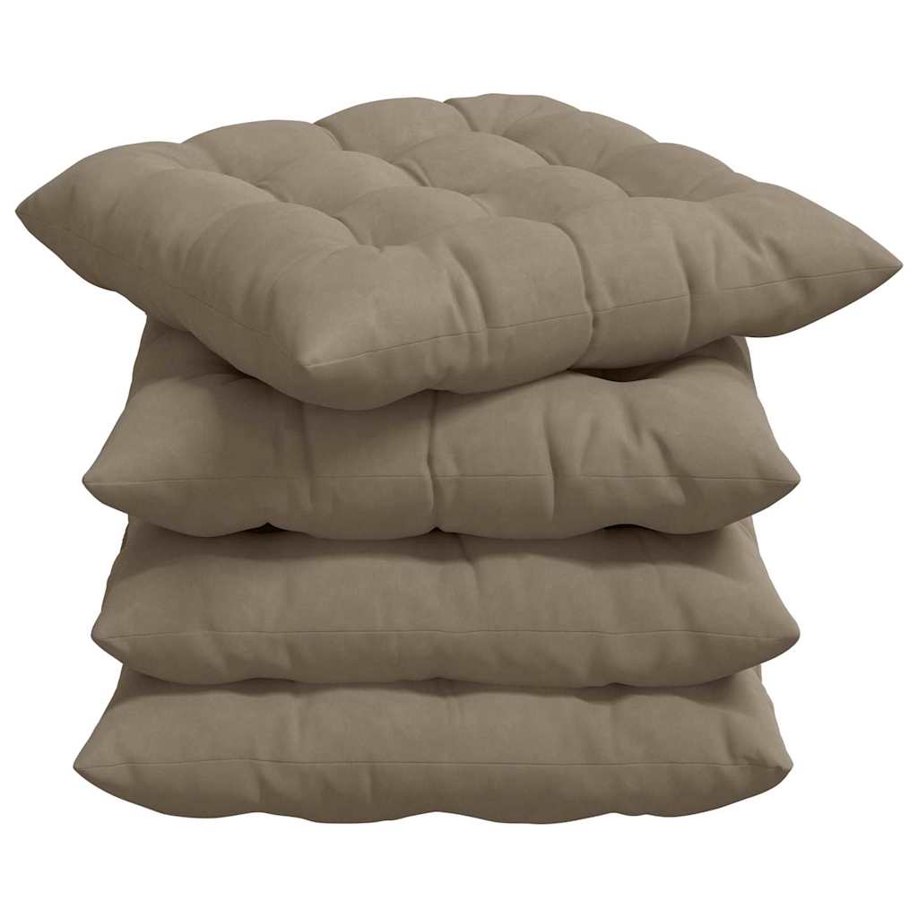 Seat Cushions 4 pcs Taupe 40 x 40 x 6 cm Microfibre