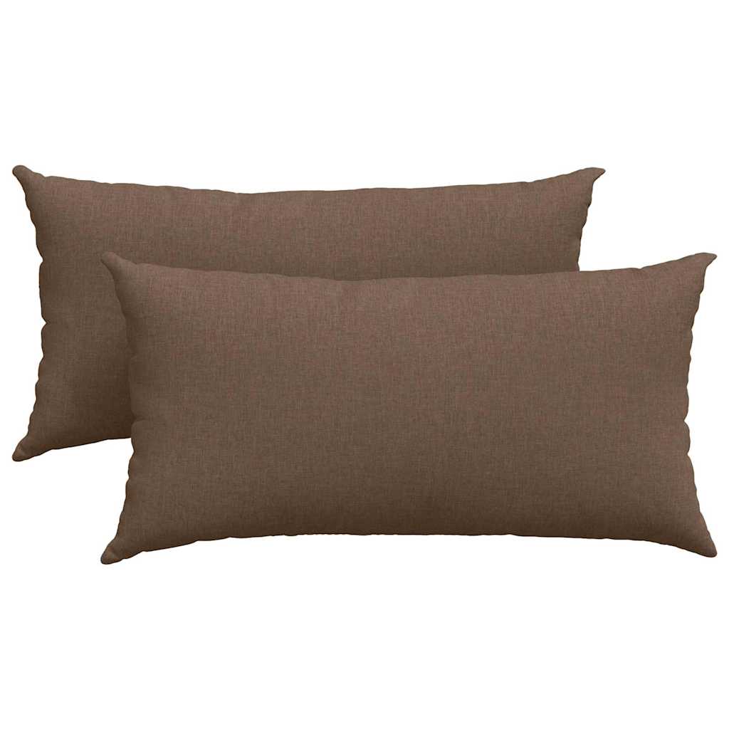 Sofa Pillows 2 pcs Brown 80 x 40 cm Fabric