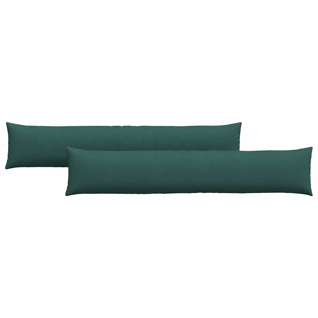 Sofa Pillows 2 pcs Dark Green 200 x 40 cm Fabric