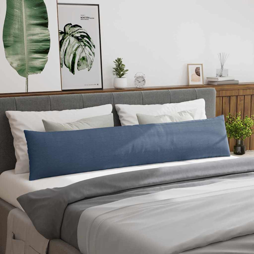 Sofa Pillows 2 pcs Blue 200 x 40 cm Corduroy Fabric