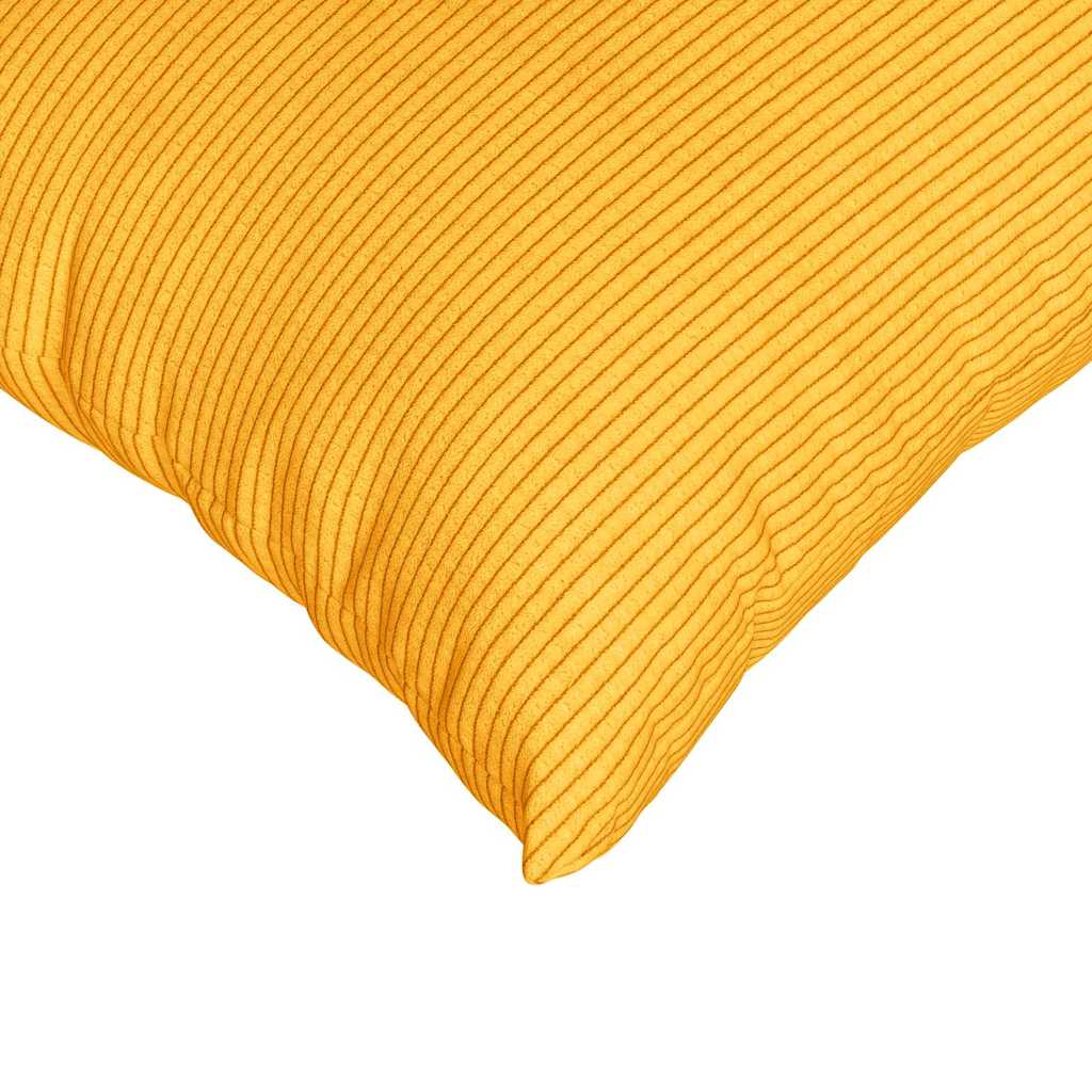 Sofa Pillows 2 pcs Light Yellow 60 x 60 cm Corduroy Fabric