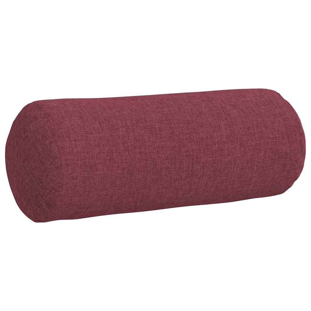 Bolster Pillows 2 pcs Wine Red Ø 15 x 40 cm Fabric