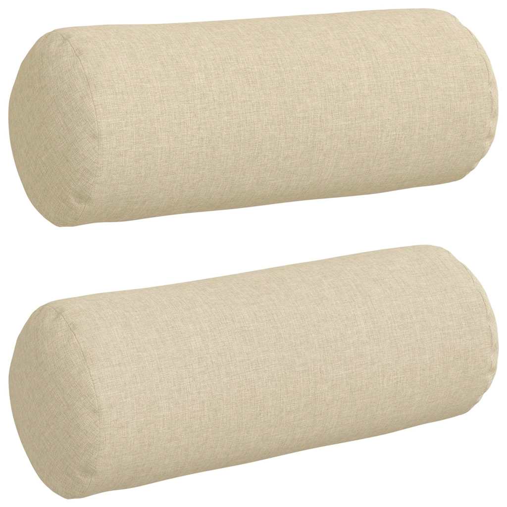 Bolster Pillows 2 pcs Cream Ø 15 x 40 cm Fabric