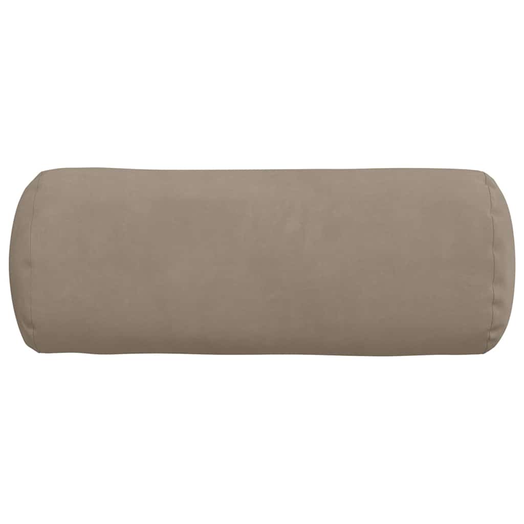 Bolster Pillows 2 pcs Taupe Ø 15 x 40 cm Microfibre Fabric
