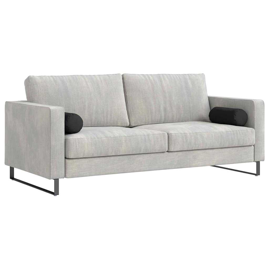 Bolster Pillows 2 pcs Black Ø 15 x 40 cm Microfibre Fabric