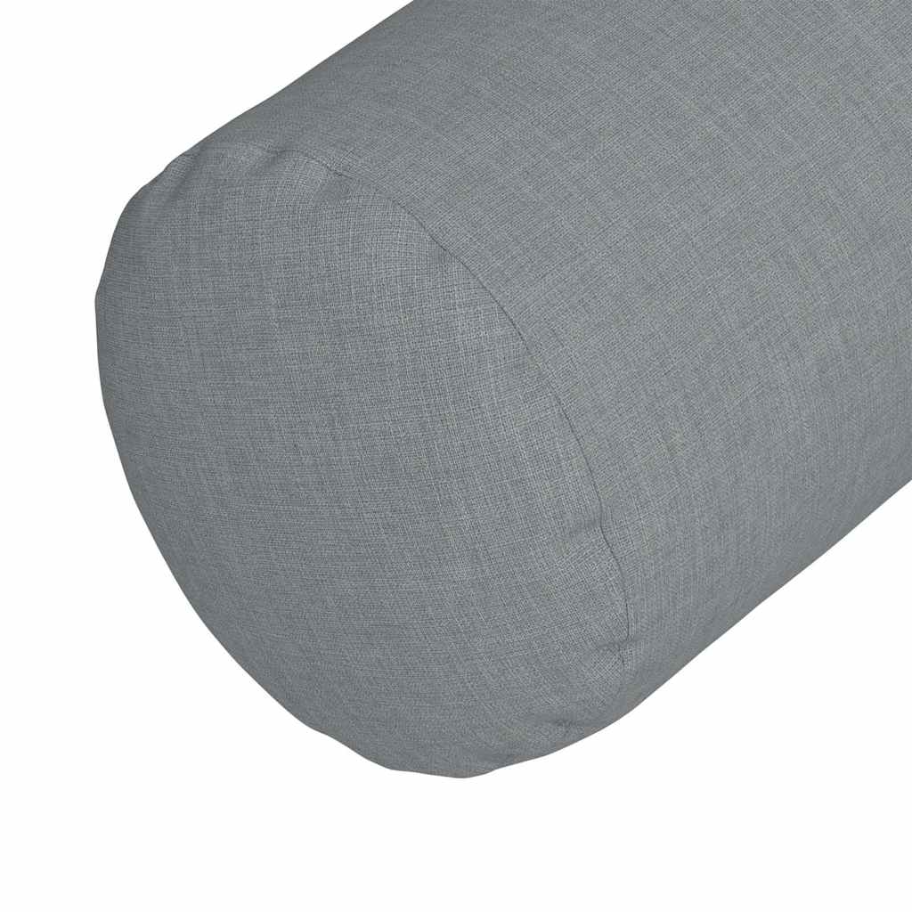 Bolster Pillows 2 pcs Light Grey Ø 25 x 70 cm Fabric