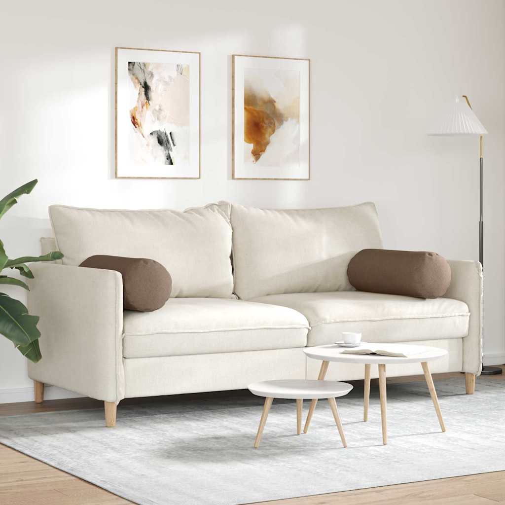 Bolster Pillows 2 pcs Brown Ø 25 x 70 cm Fabric